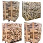 Brennholz 4 – Paletten (2 Weißeiche + 2 Buche/Hainbuche) – 40 cm Stämme